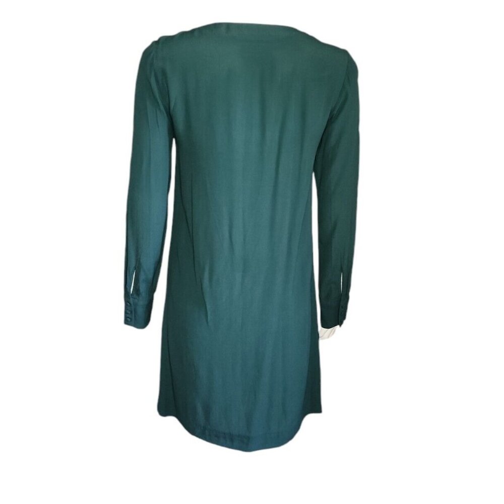 Madewell Dress Womens Size Xs Solid All Green But… - image 3